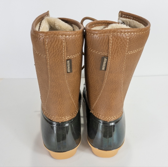 Jambu JBU Maplewood Duck Boots Chocolate Brown Vegan Nubuck/Rubber -10 - Picture 8 of 9